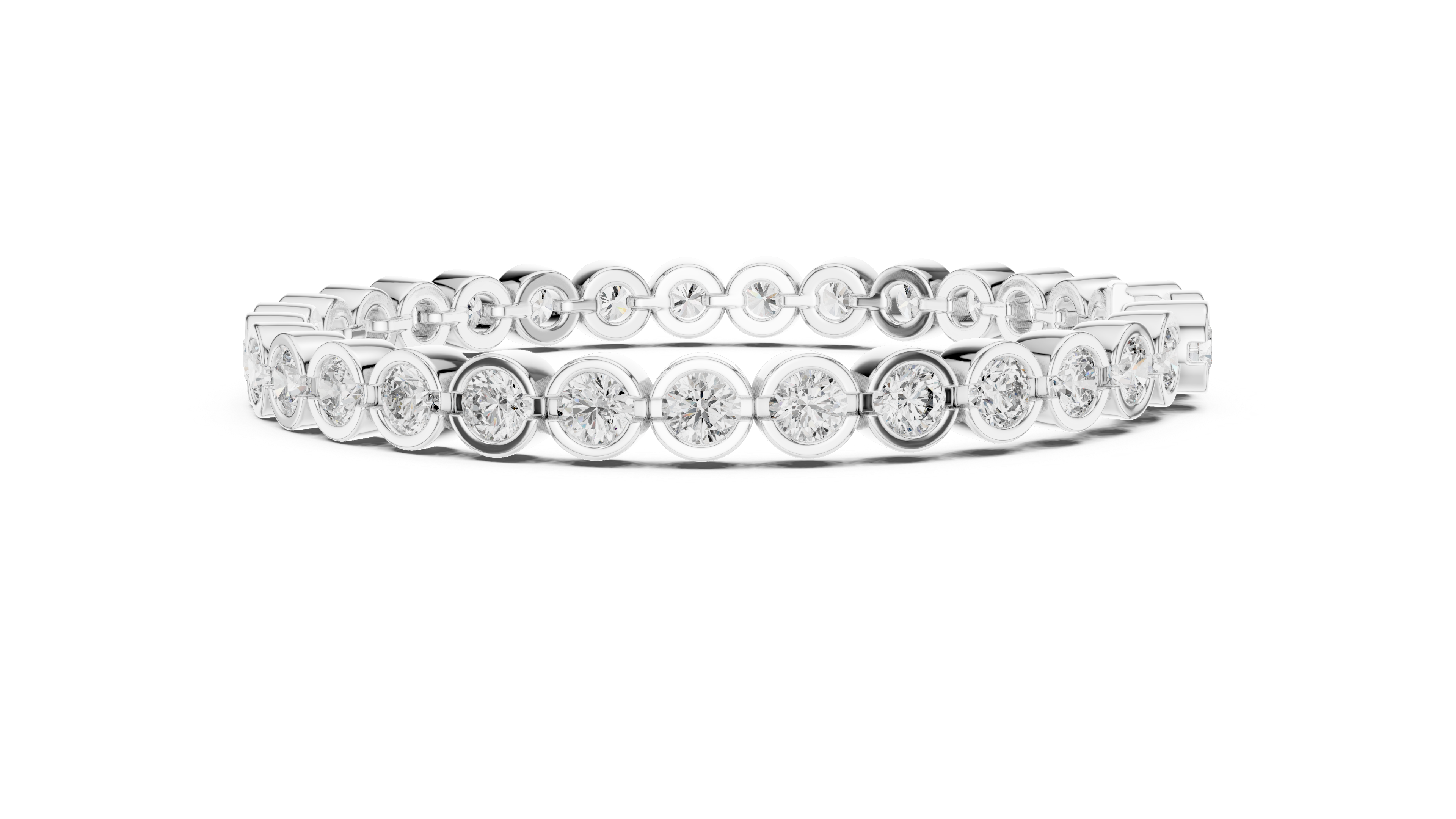 Cluster Round Diamond Bezel set Bracelet