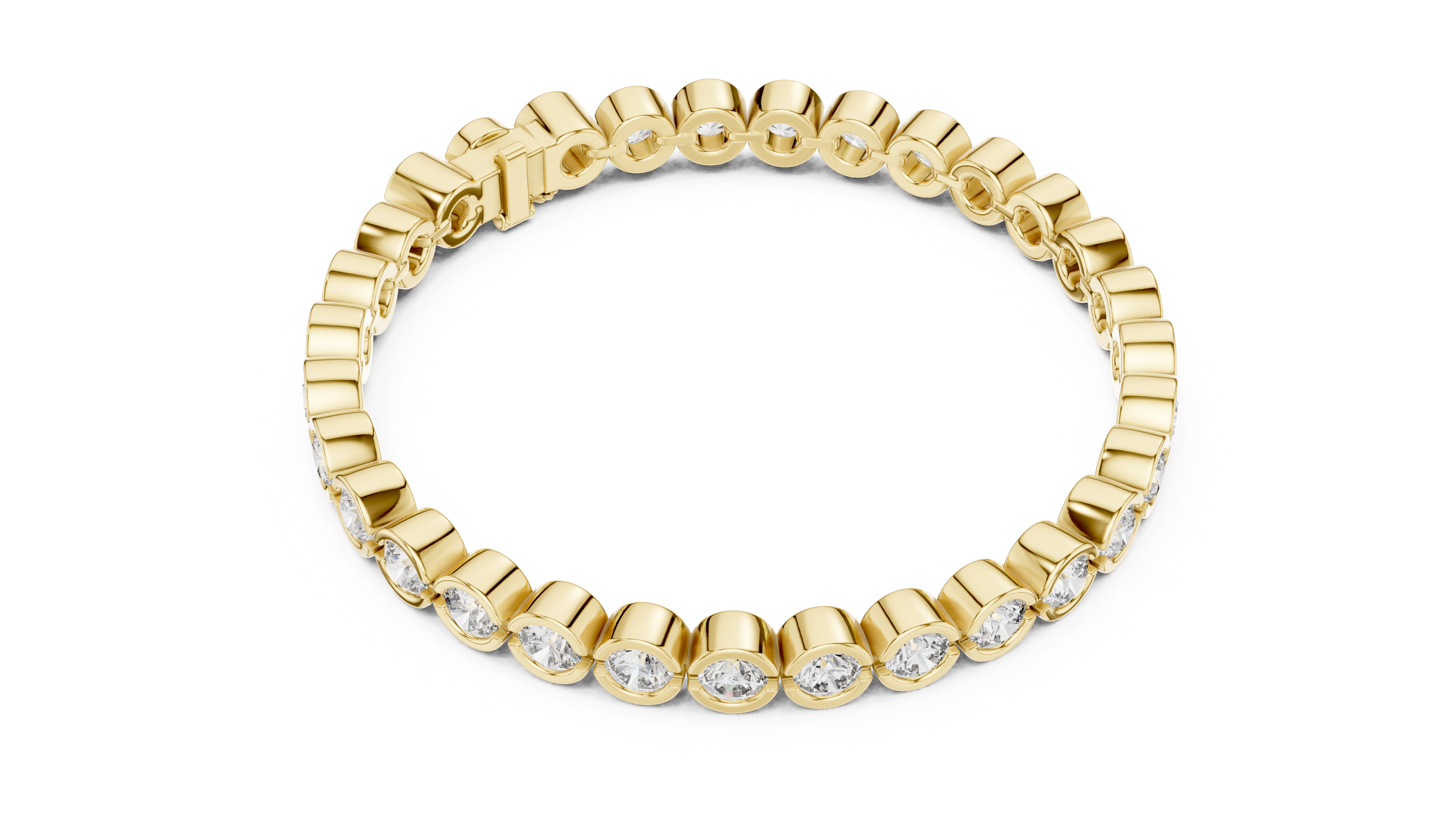 Cluster Round Diamond Bezel set Bracelet