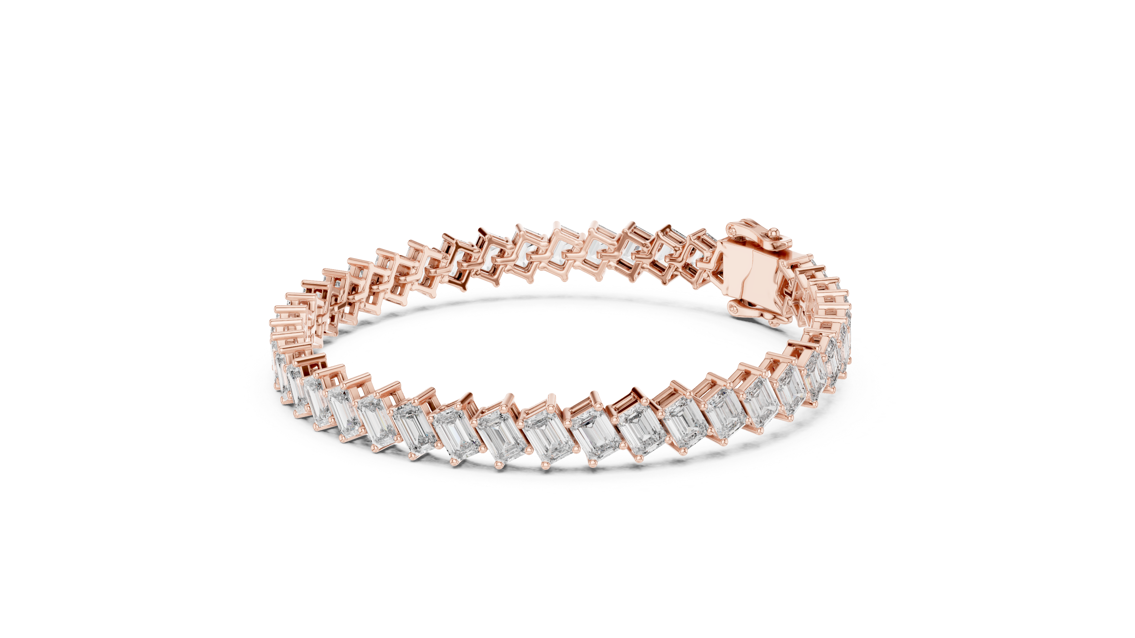 Modern Emerald Diamond Tennis Bracelet