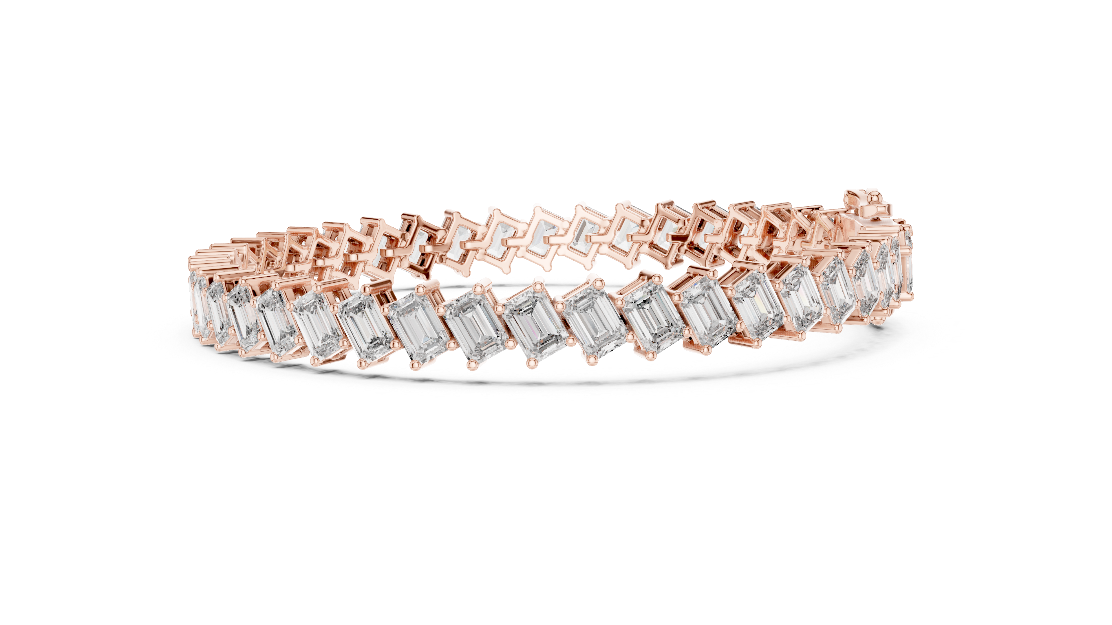 Modern Emerald Diamond Tennis Bracelet