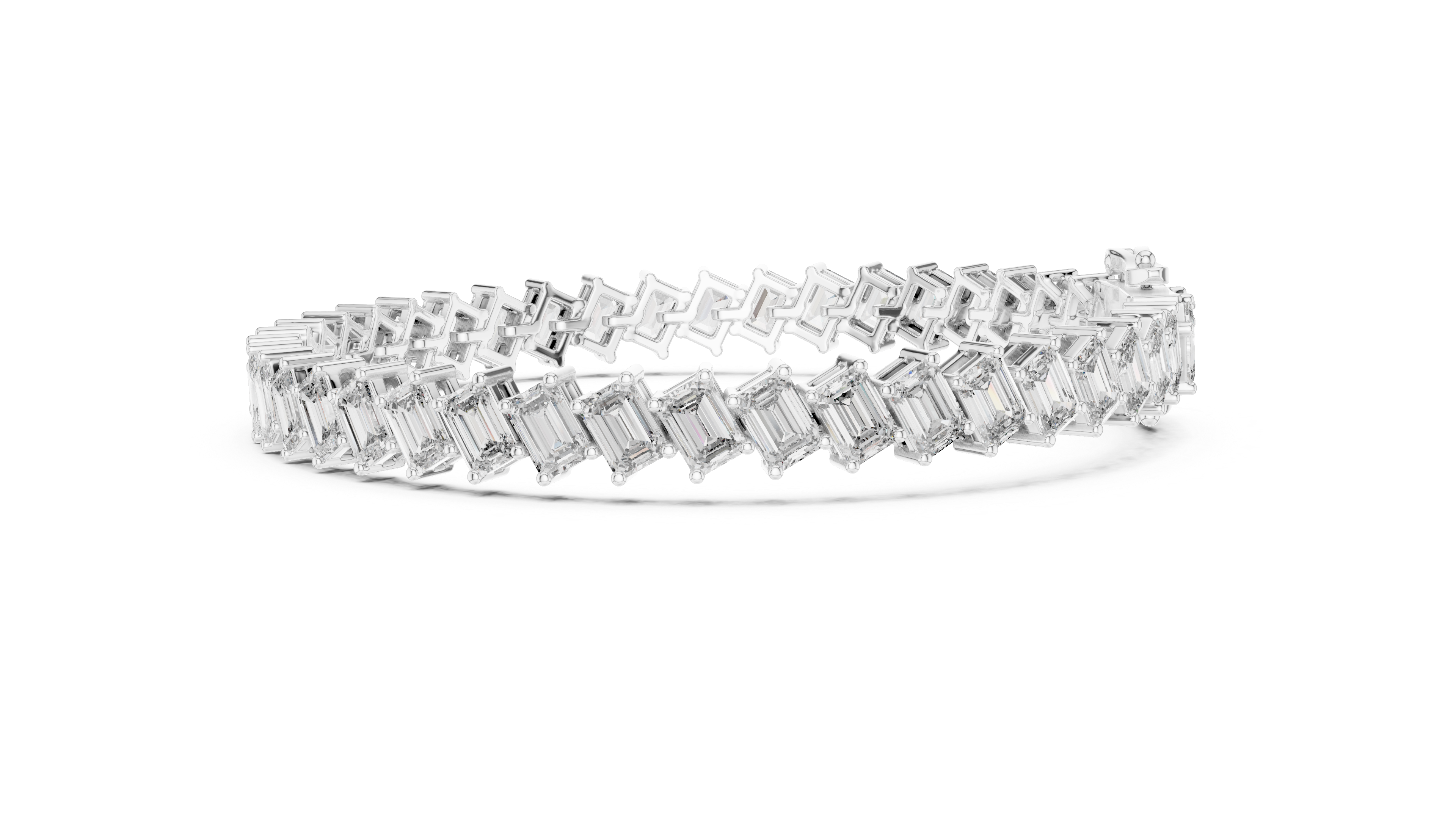 Modern Emerald Diamond Tennis Bracelet