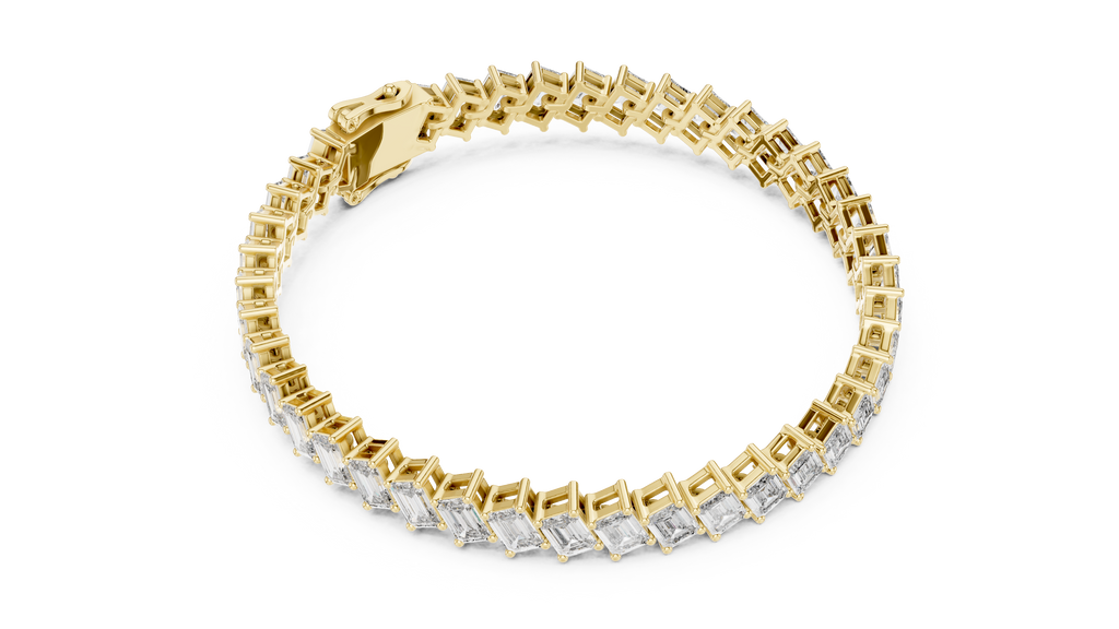 Modern Emerald Diamond Tennis Bracelet