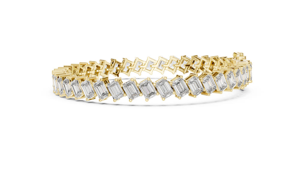 Modern Emerald Diamond Tennis Bracelet