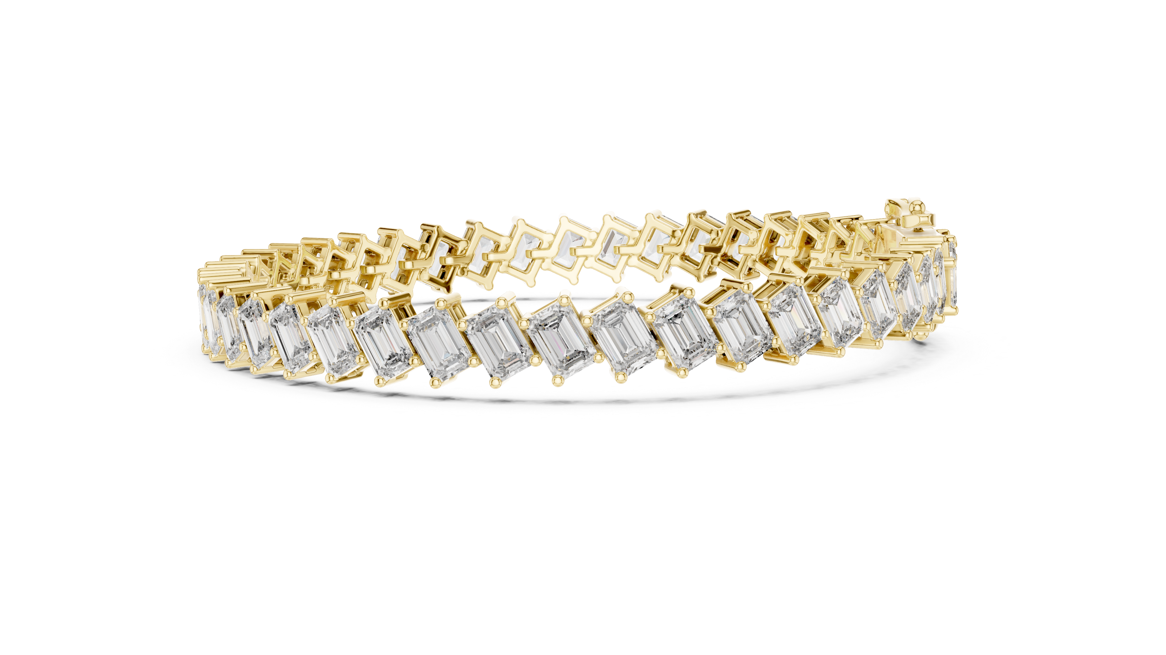 Modern Emerald Diamond Tennis Bracelet