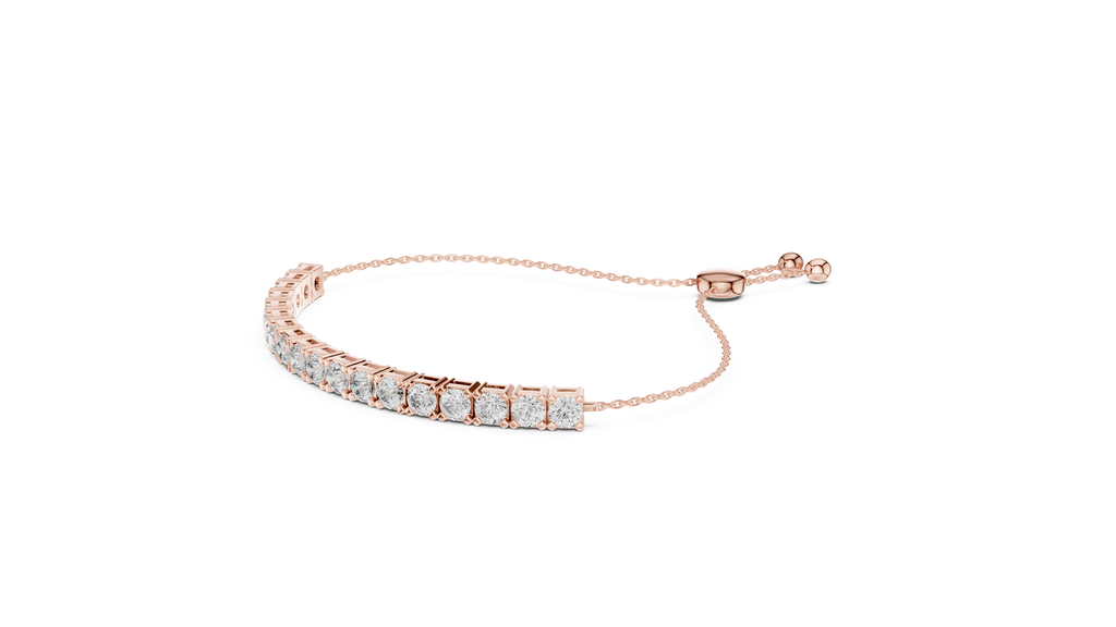 Round Cut Link Chain Diamond Bracelet
