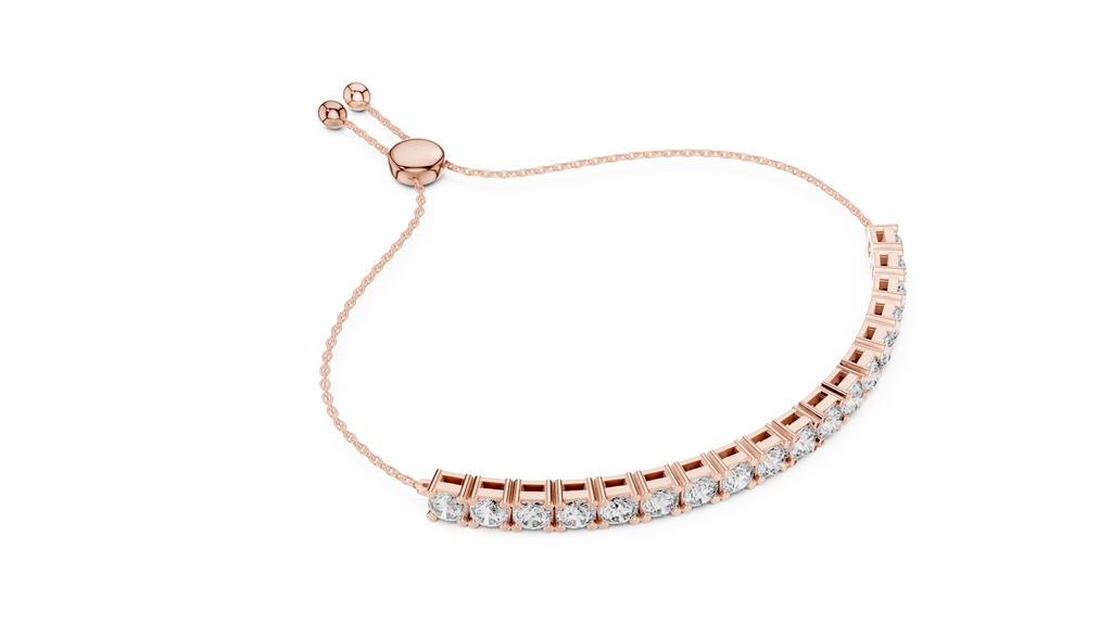 Round Cut Link Chain Diamond Bracelet