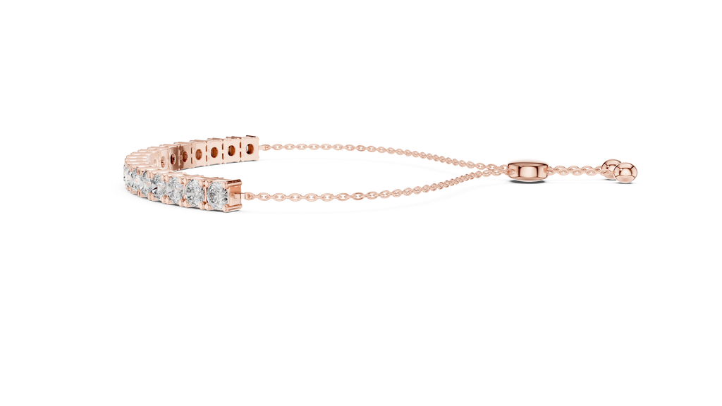 Round Cut Link Chain Diamond Bracelet