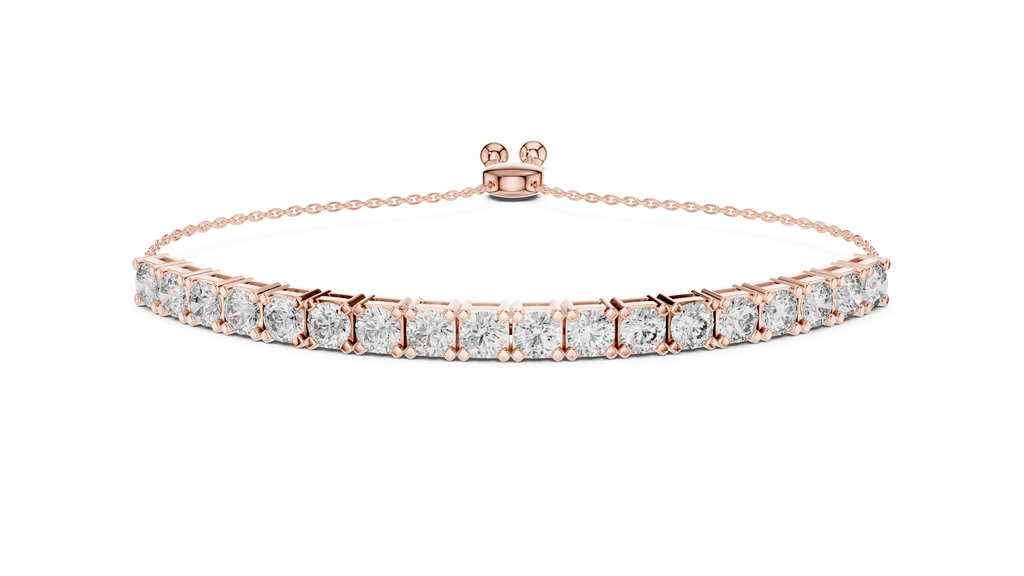 Round Cut Link Chain Diamond Bracelet