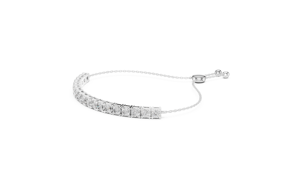 Round Cut Link Chain Diamond Bracelet