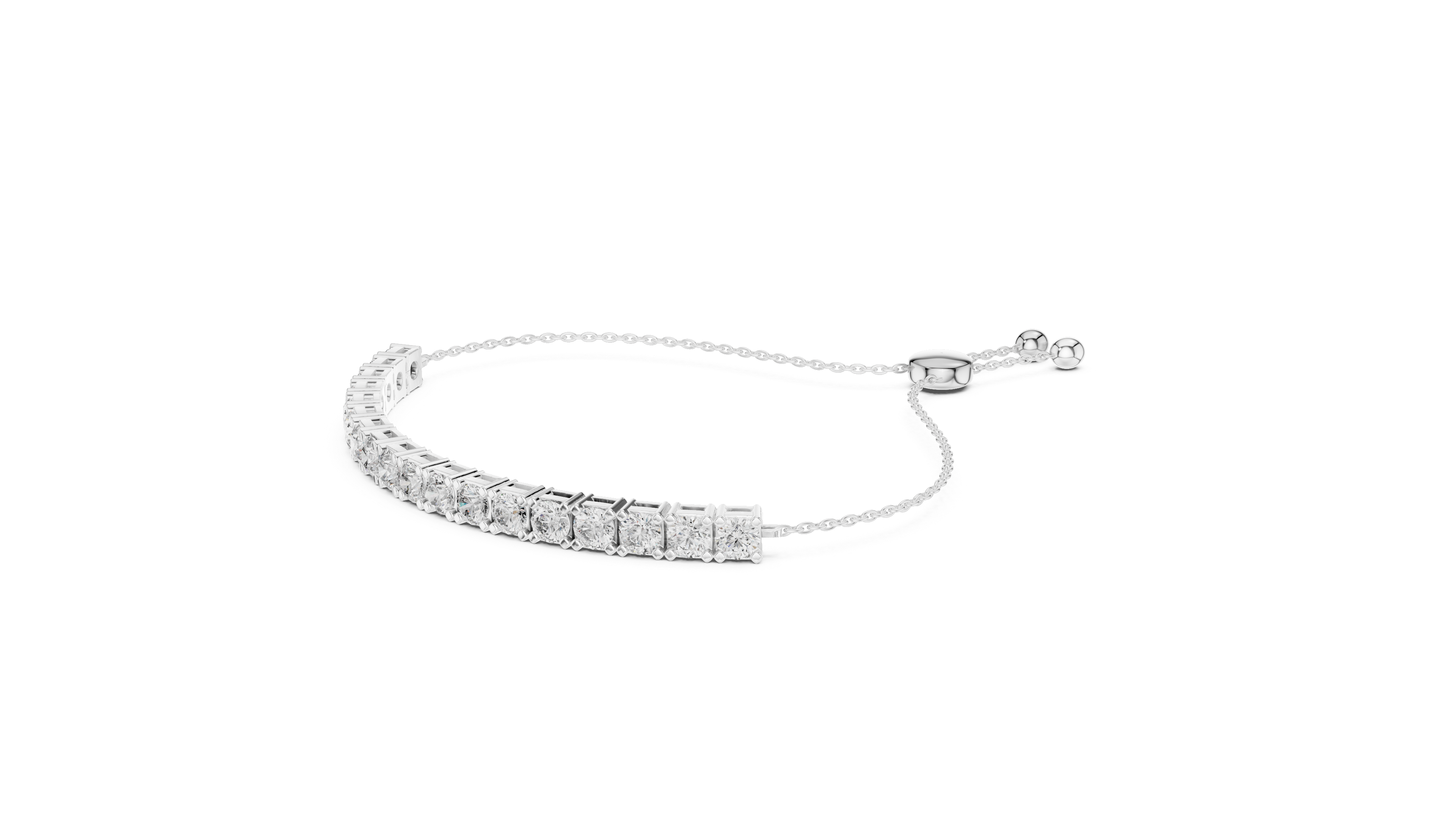 Round Cut Link Chain Diamond Bracelet