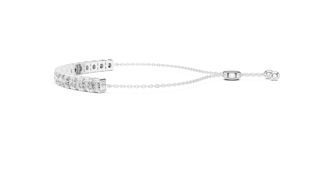 Round Cut Link Chain Diamond Bracelet