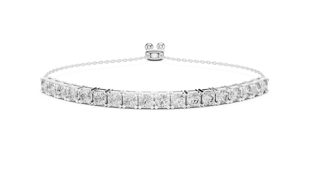 Round Cut Link Chain Diamond Bracelet