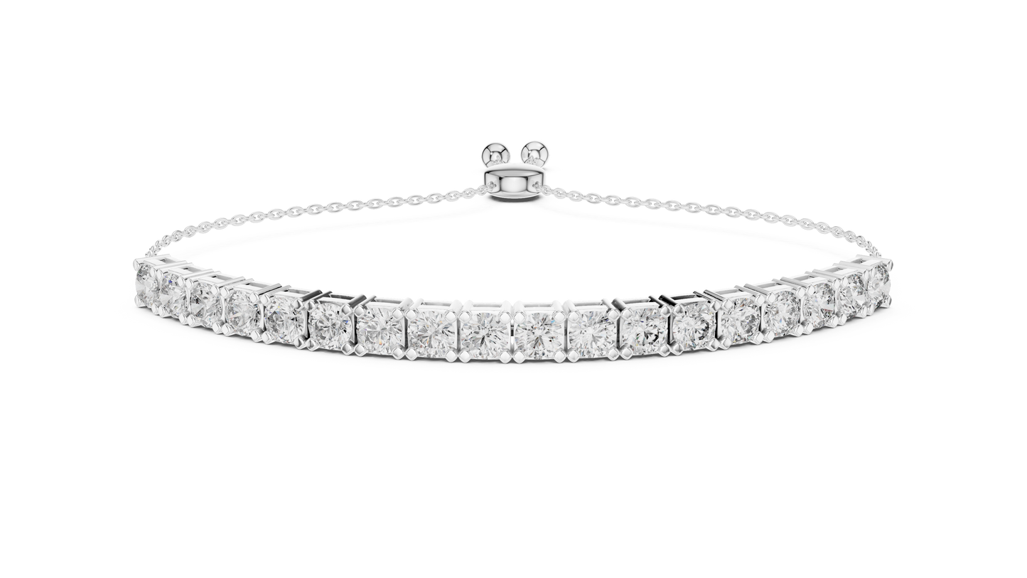 Round Cut Link Chain Diamond Bracelet