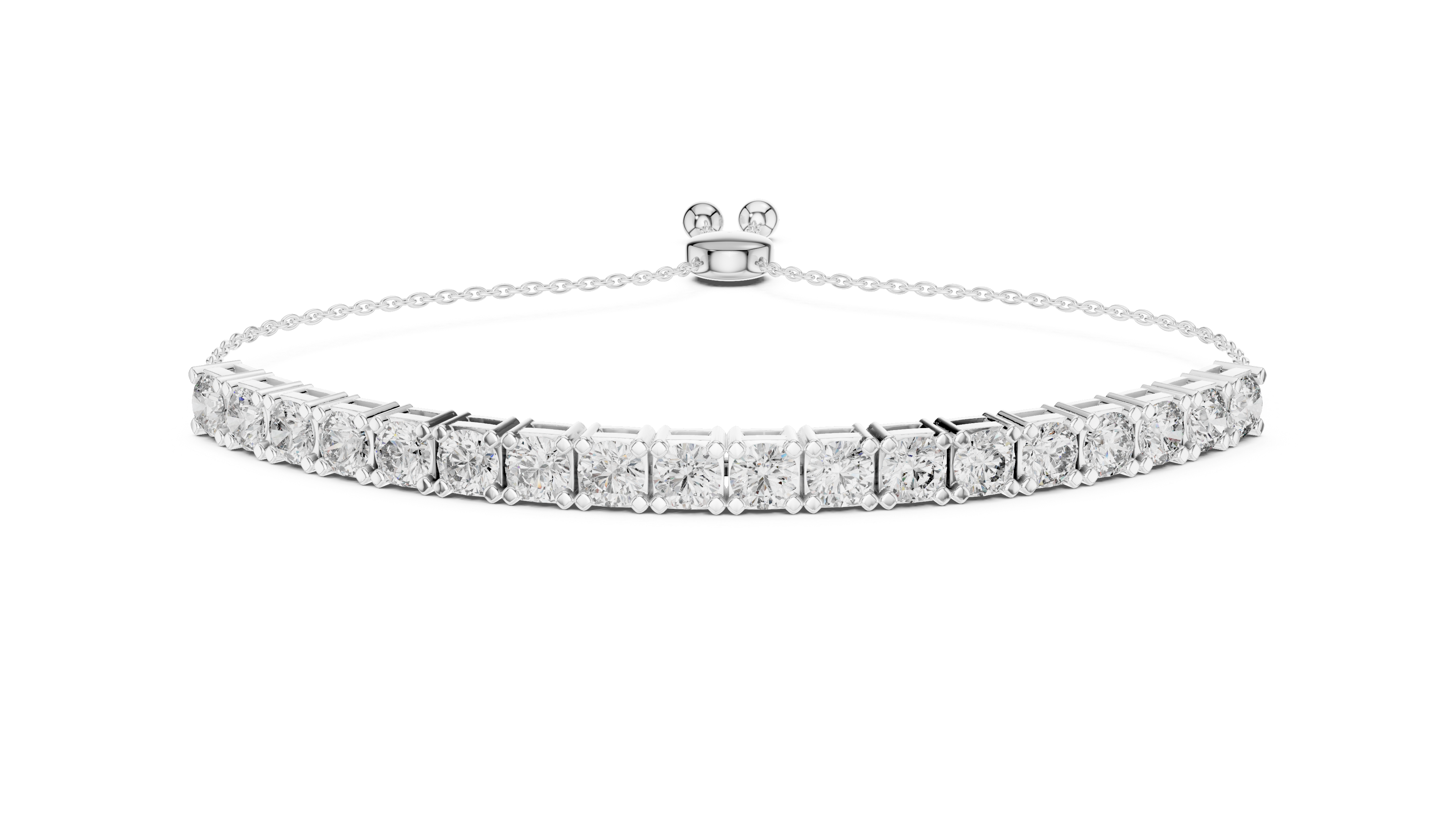 Round Cut Link Chain Diamond Bracelet