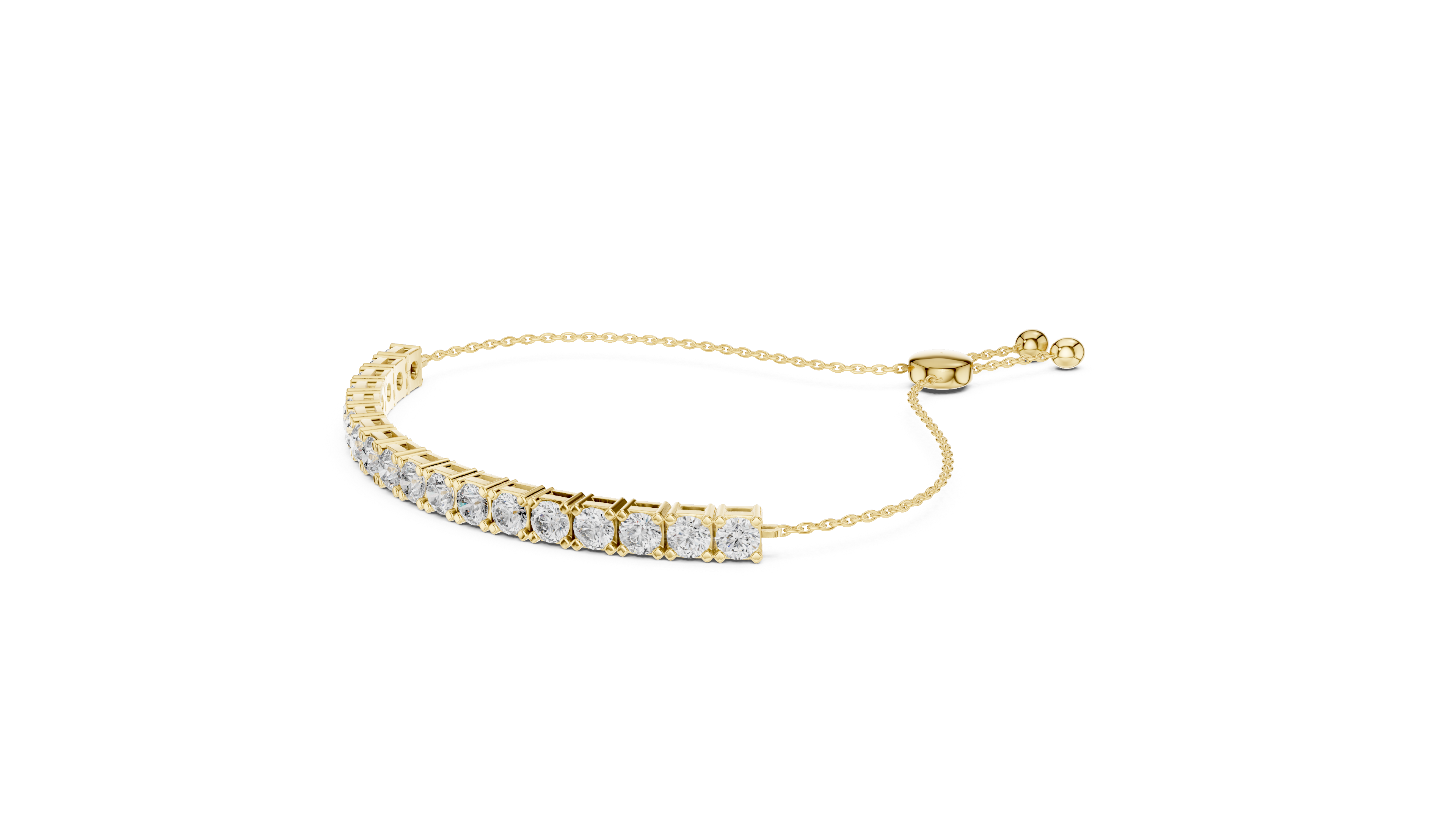 Round Cut Link Chain Diamond Bracelet