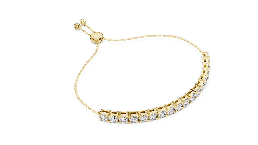 Round Cut Link Chain Diamond Bracelet