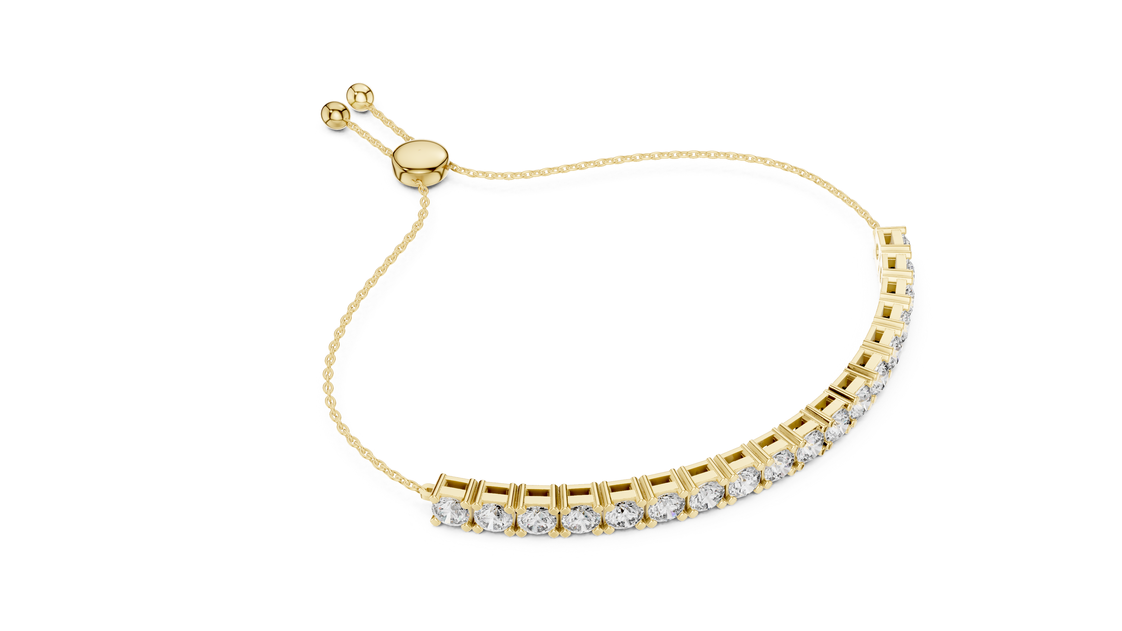 Round Cut Link Chain Diamond Bracelet