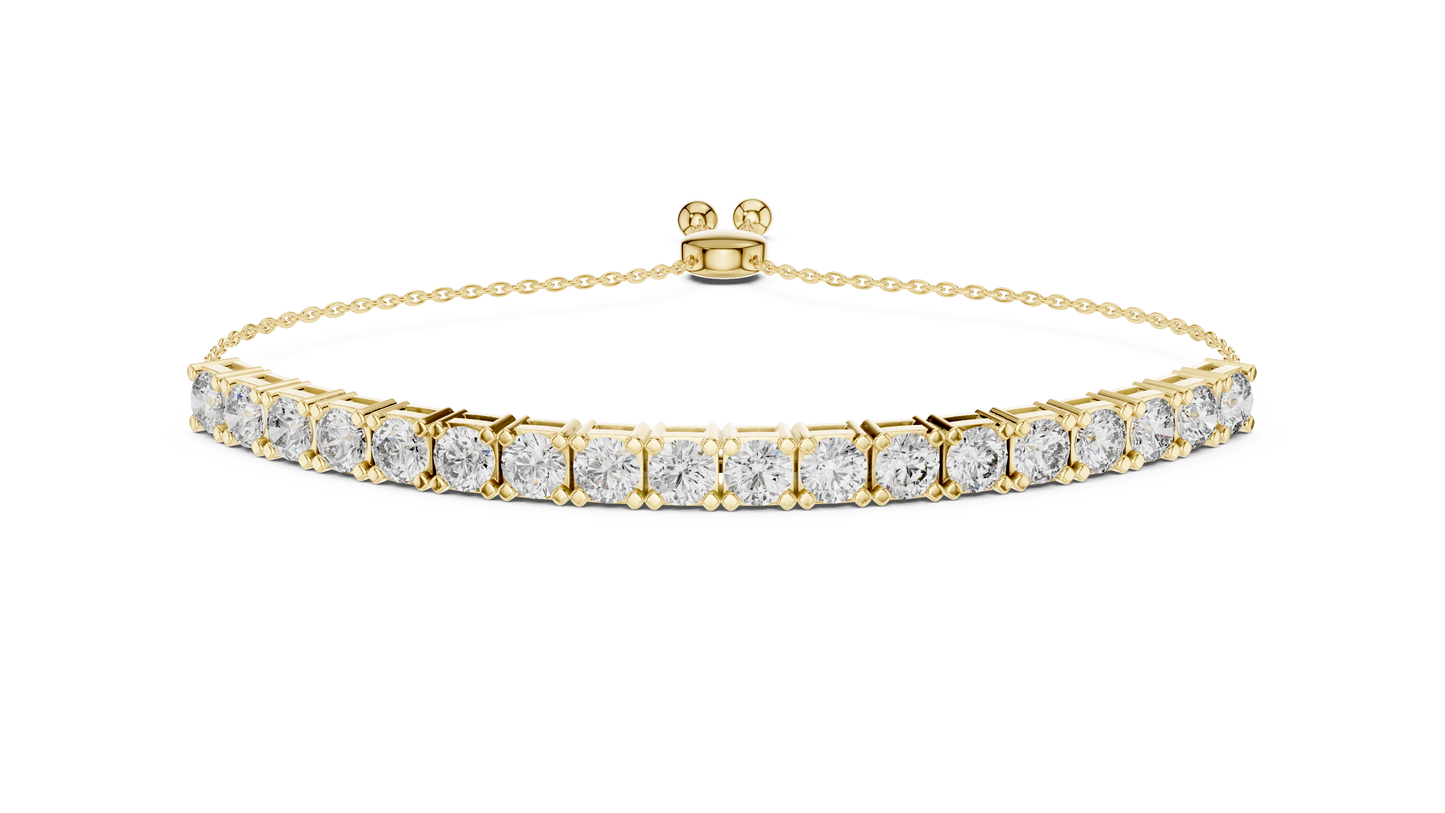 Round Cut Link Chain Diamond Bracelet