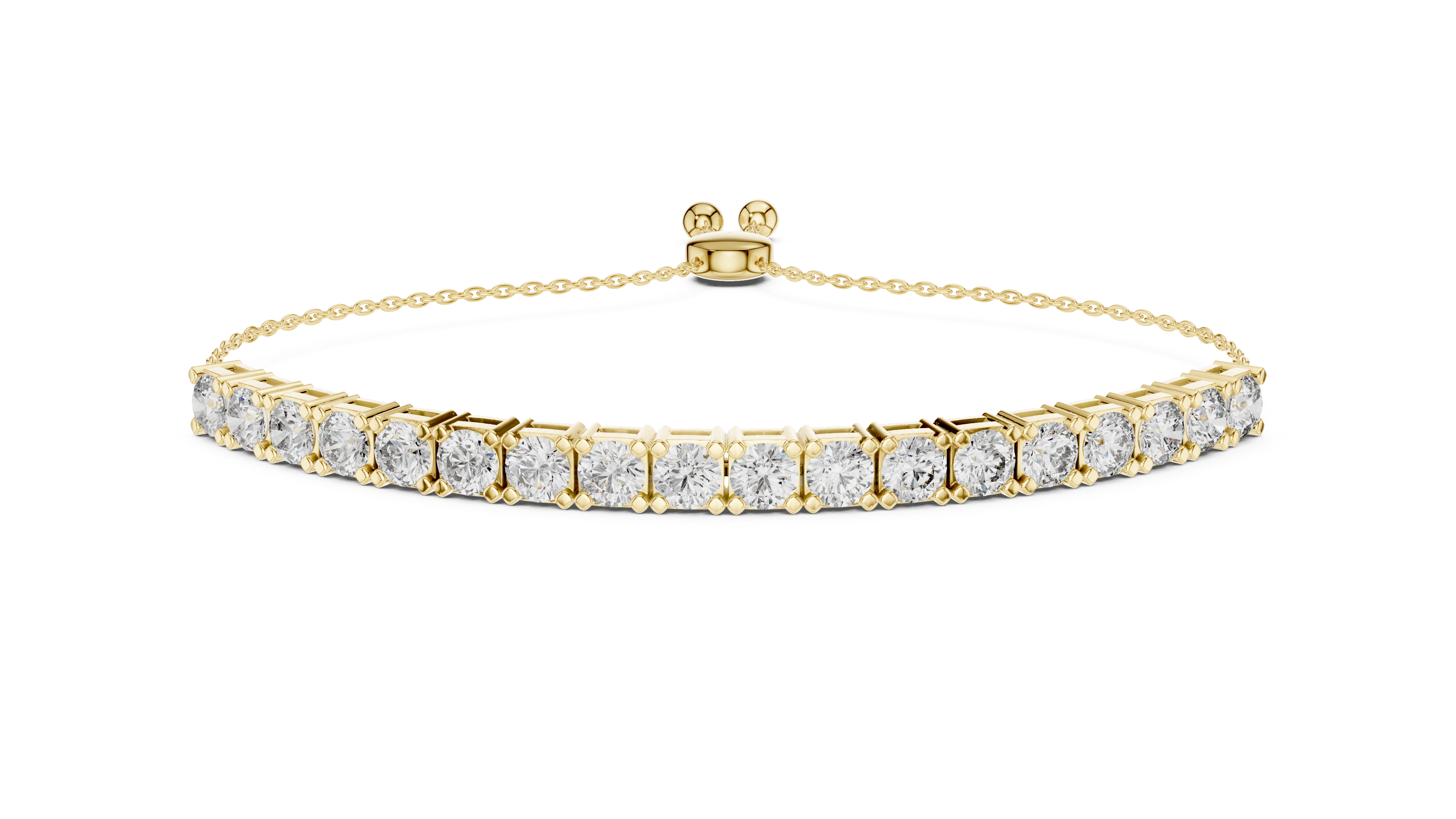 Round Cut Link Chain Diamond Bracelet