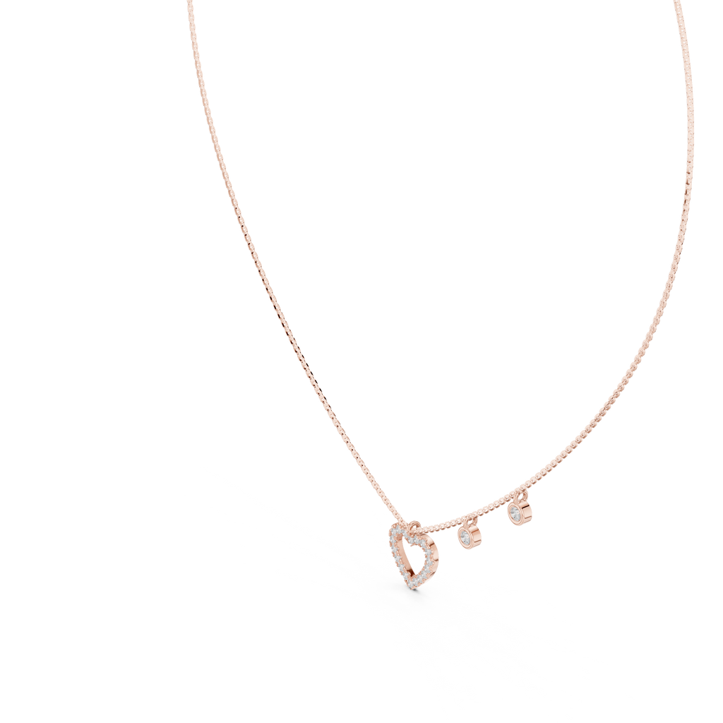 Heart Shape Round Cut lab Diamond Pendant