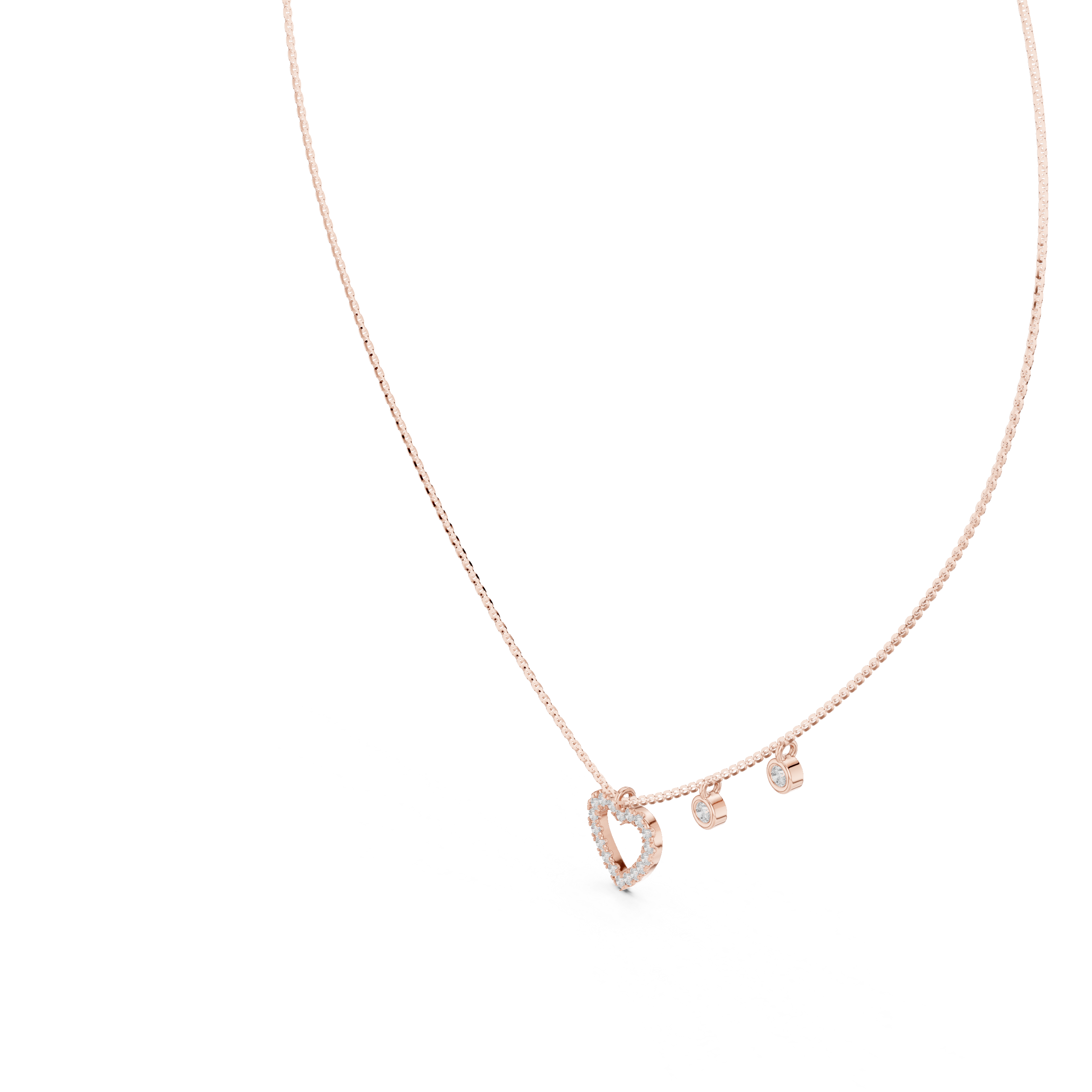 Heart Shape Round Cut lab Diamond Pendant