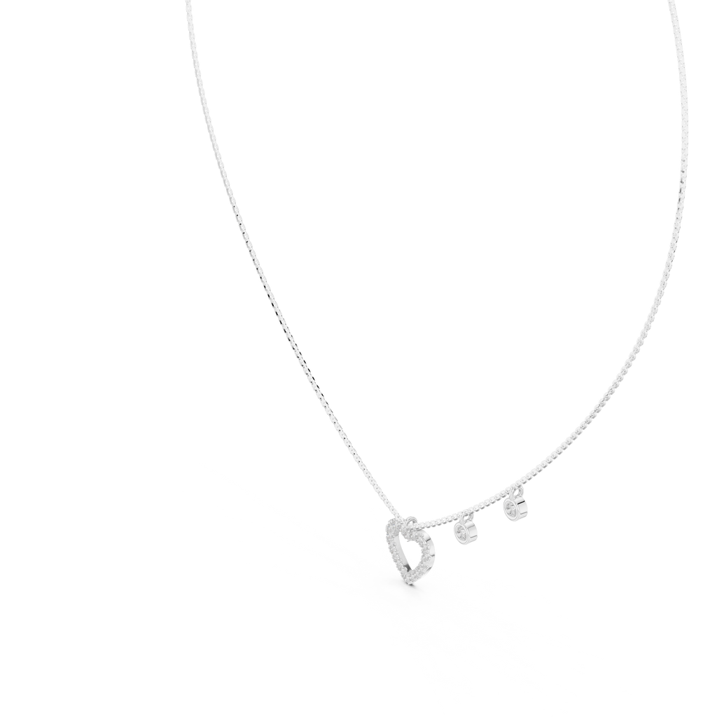 Heart Shape Round Cut lab Diamond Pendant