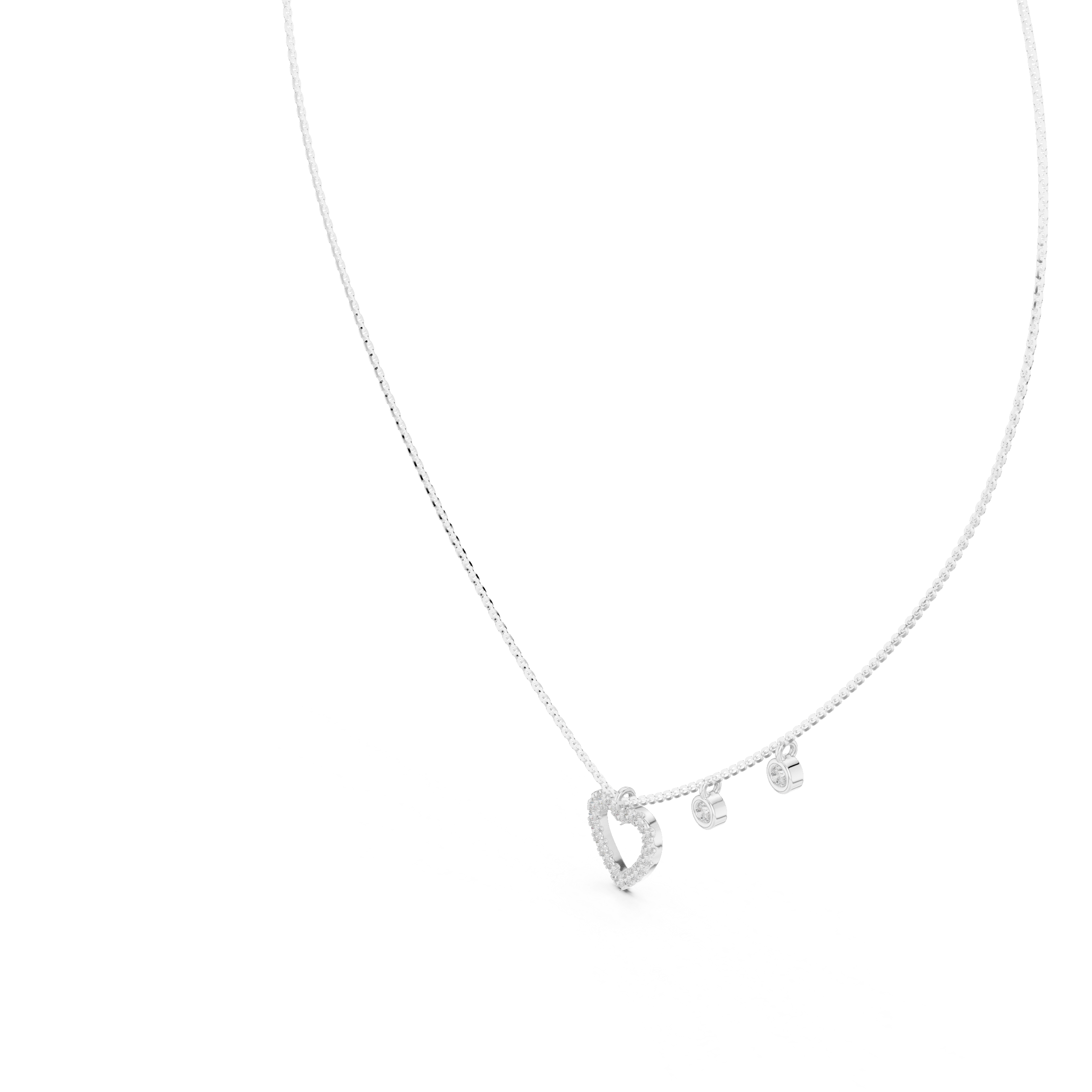 Heart Shape Round Cut lab Diamond Pendant