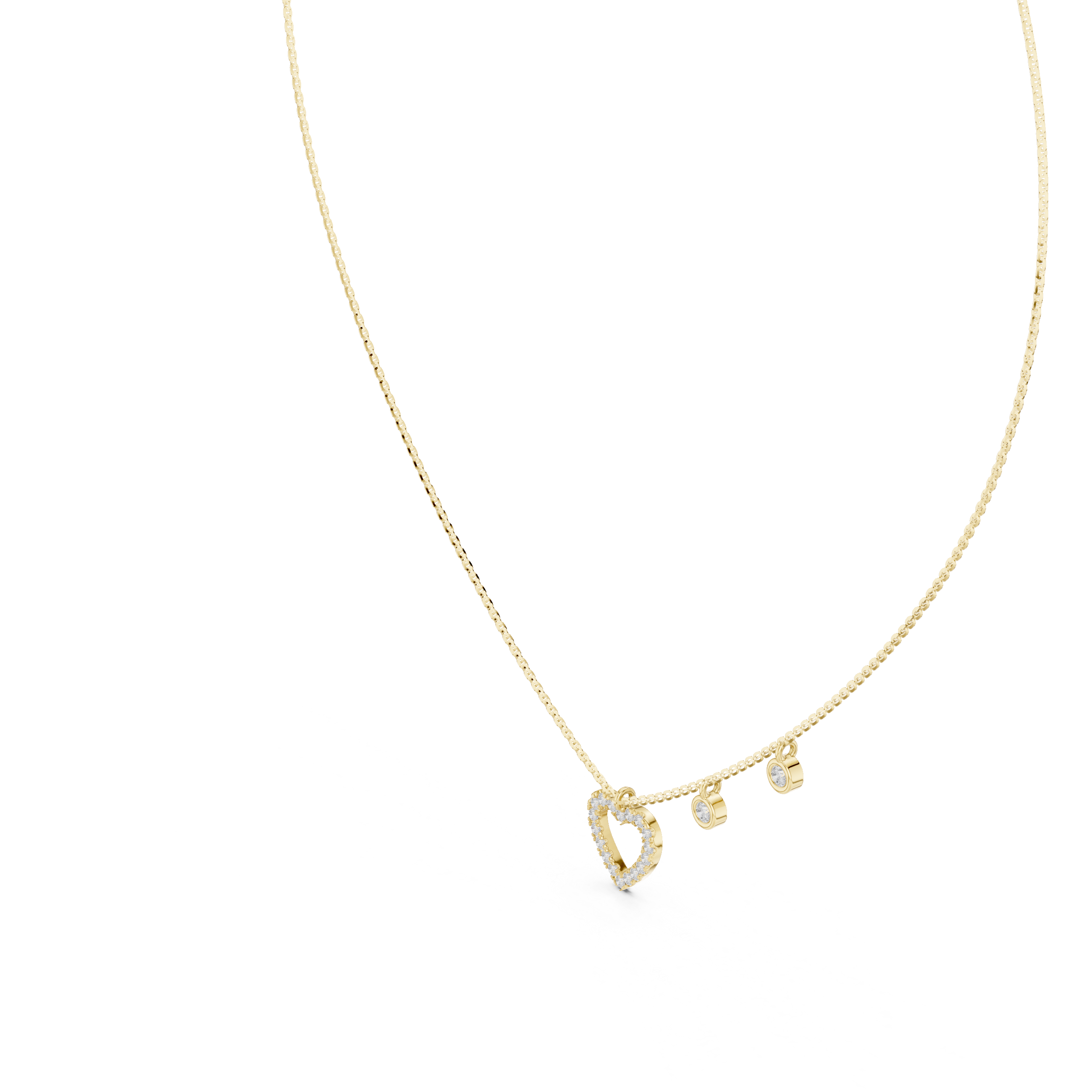 Heart Shape Round Cut lab Diamond Pendant