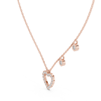 Bezel Set Round Diamond Heart Shape Necklace