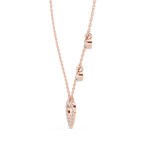 Bezel Set Round Diamond Heart Shape Necklace