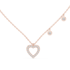 Bezel Set Round Diamond Heart Shape Necklace