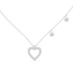 Bezel Set Round Diamond Heart Shape Necklace
