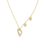 Bezel Set Round Diamond Heart Shape Necklace