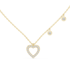 Bezel Set Round Diamond Heart Shape Necklace