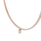 Pear And Round Diamond Tennis Necklace
