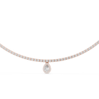 Pear And Round Diamond Tennis Necklace