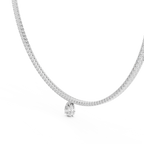 Pear And Round Diamond Tennis Necklace