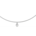 Pear And Round Diamond Tennis Necklace