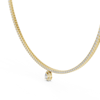 Pear And Round Diamond Tennis Necklace