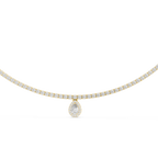 Pear And Round Diamond Tennis Necklace