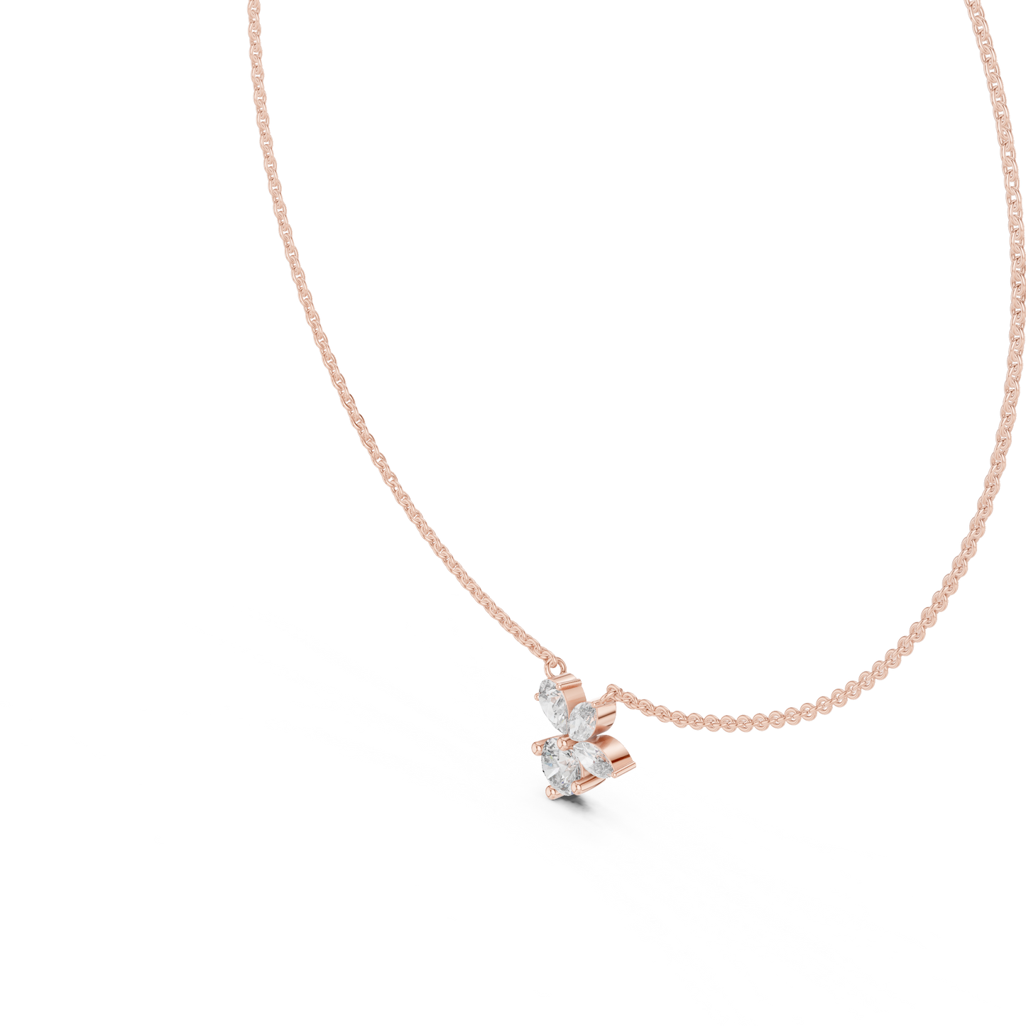 Multi Shape Lab Diamond Floral Pendant