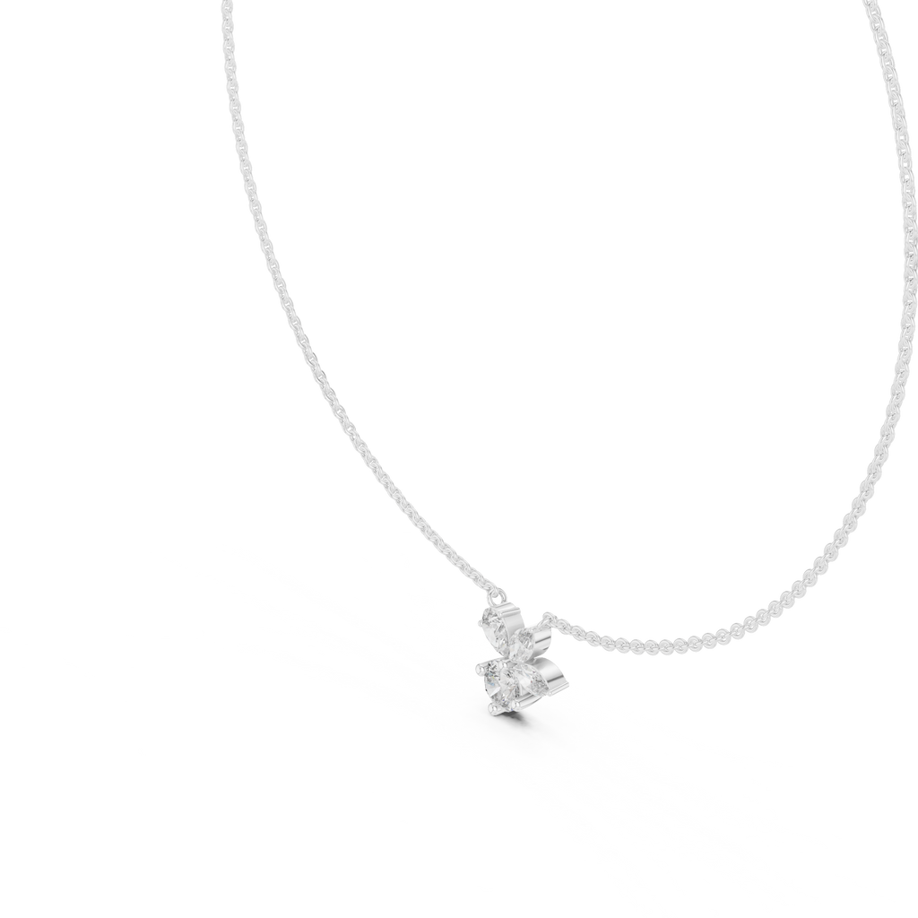 Multi Shape Lab Diamond Floral Pendant