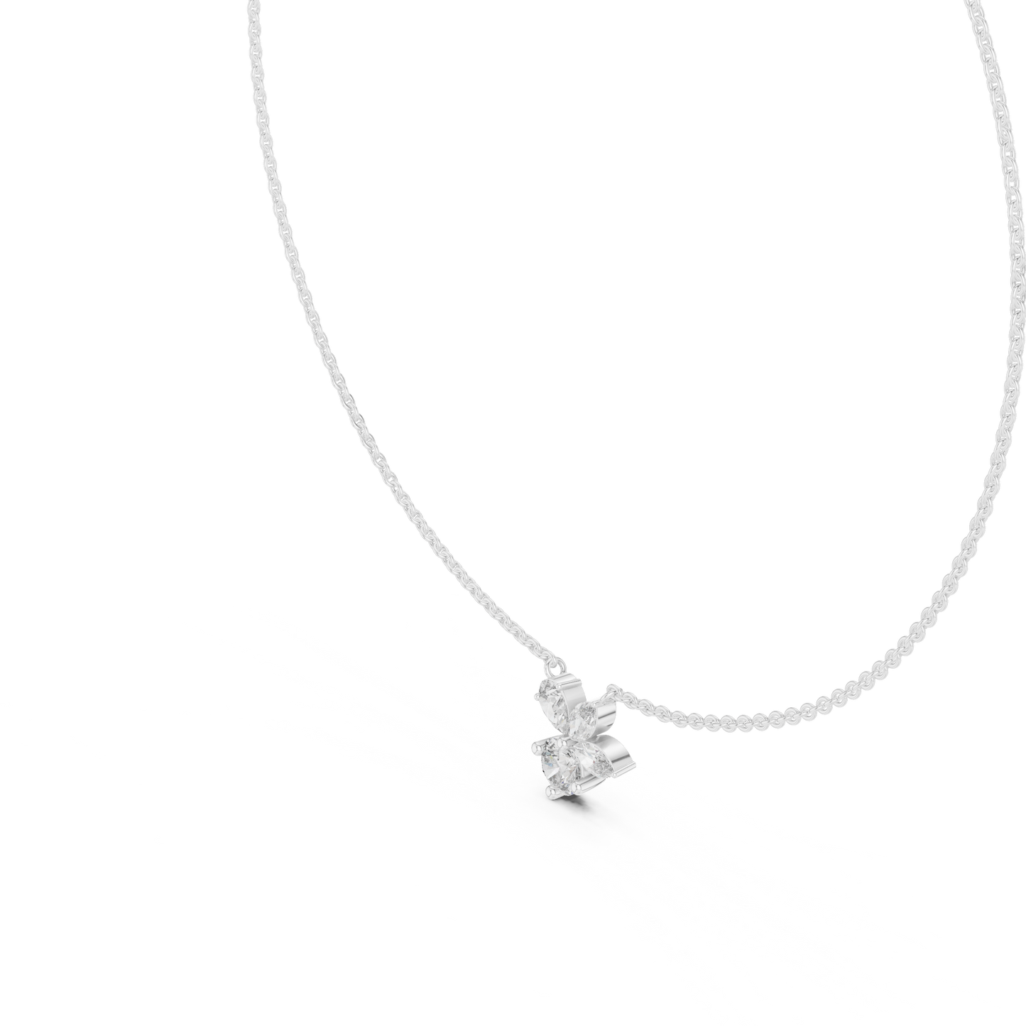 Multi Shape Lab Diamond Floral Pendant