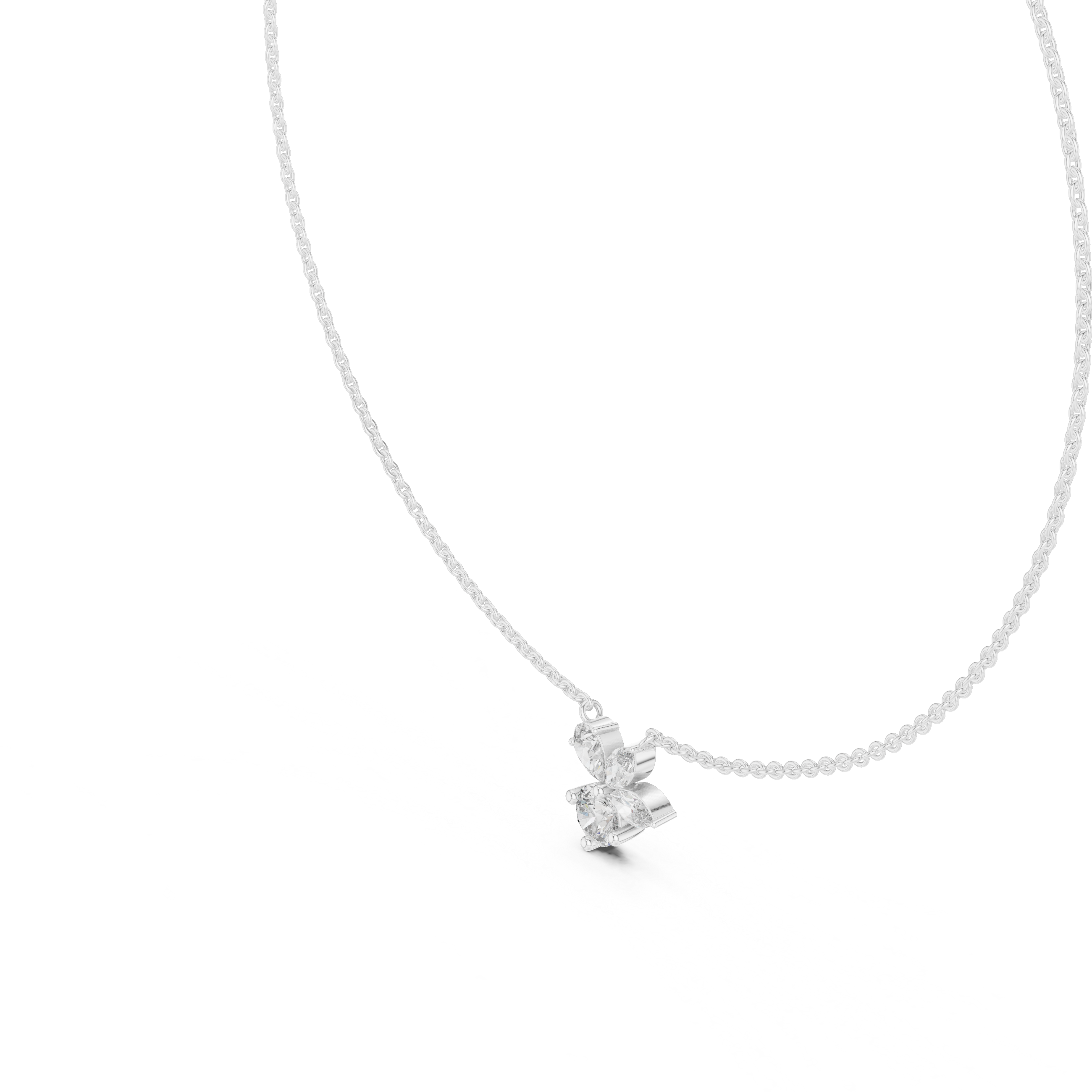 Multi Shape Lab Diamond Floral Pendant