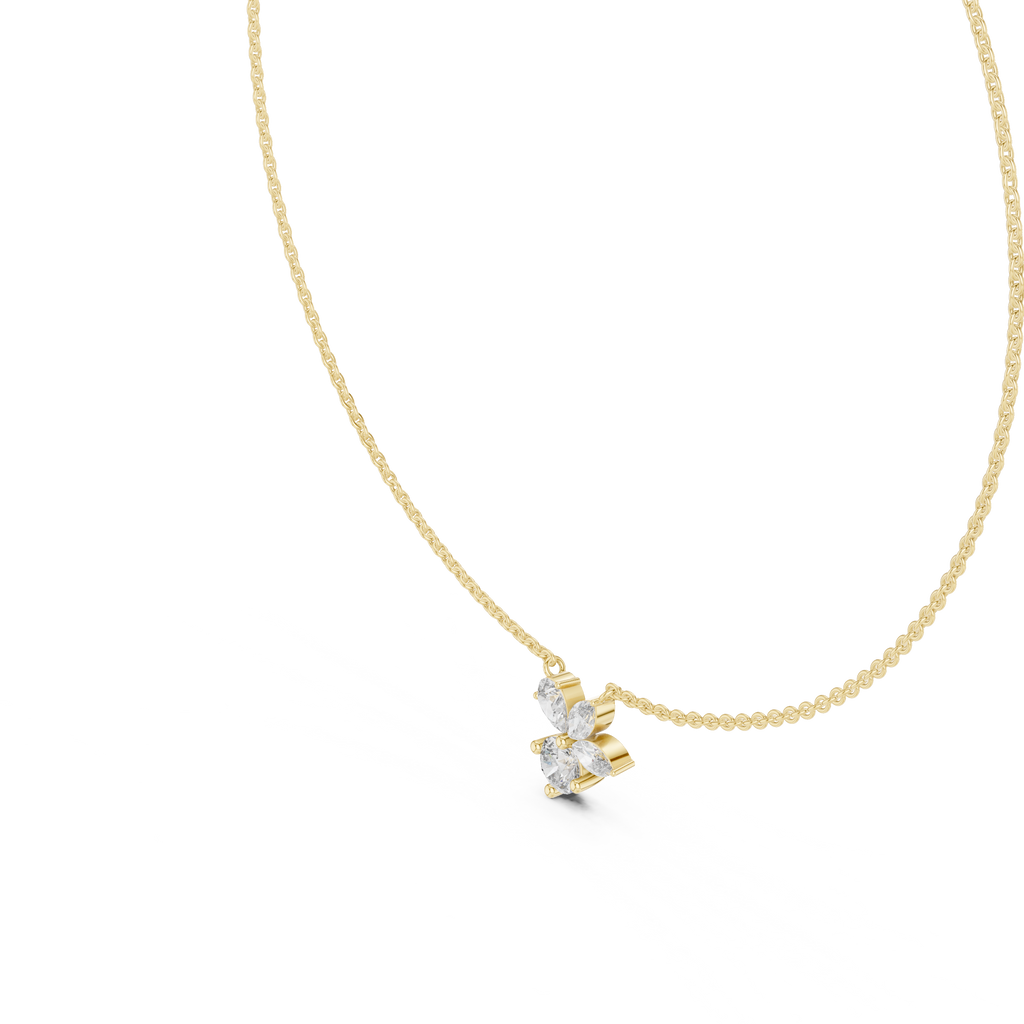 Multi Shape Lab Diamond Floral Pendant