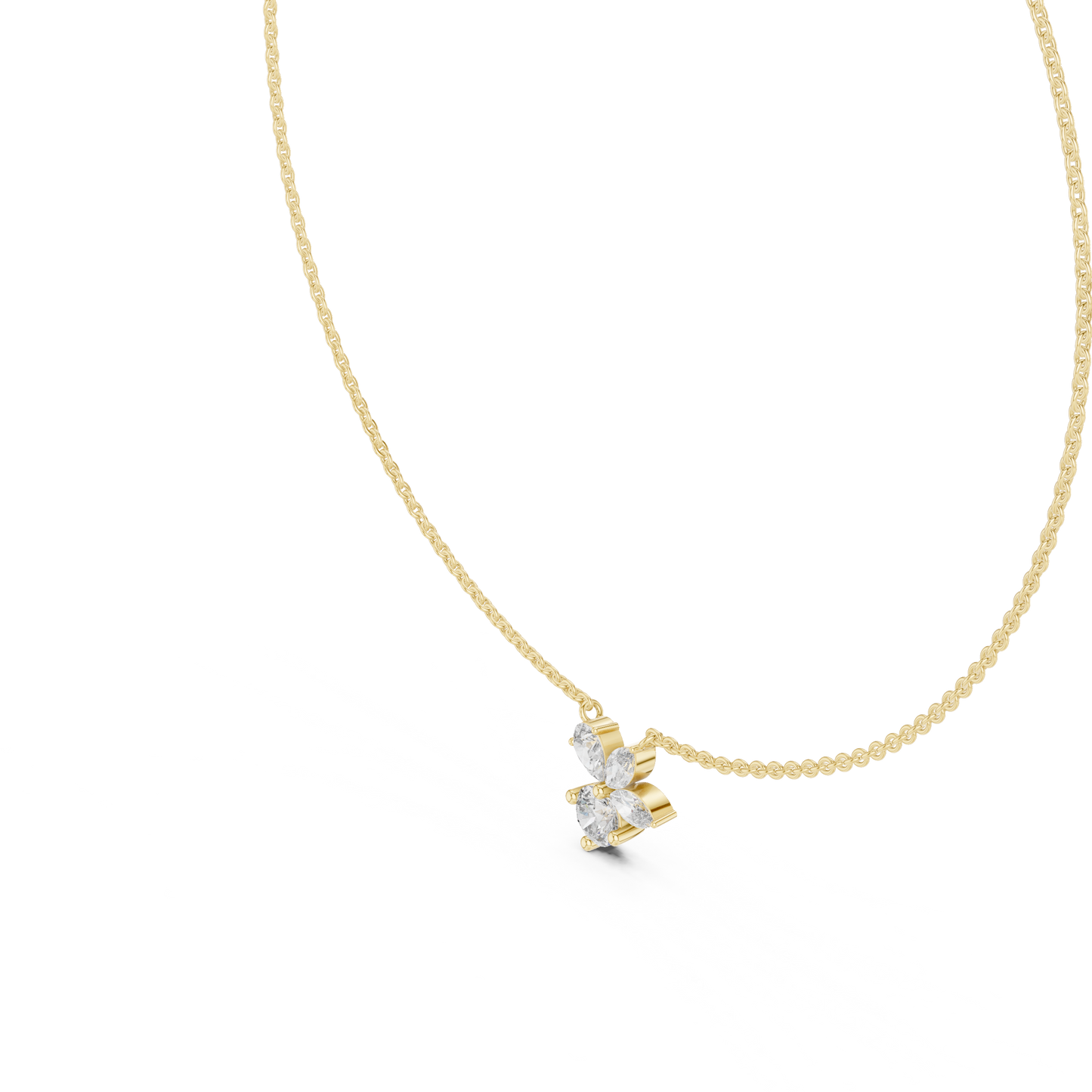 Multi Shape Lab Diamond Floral Pendant