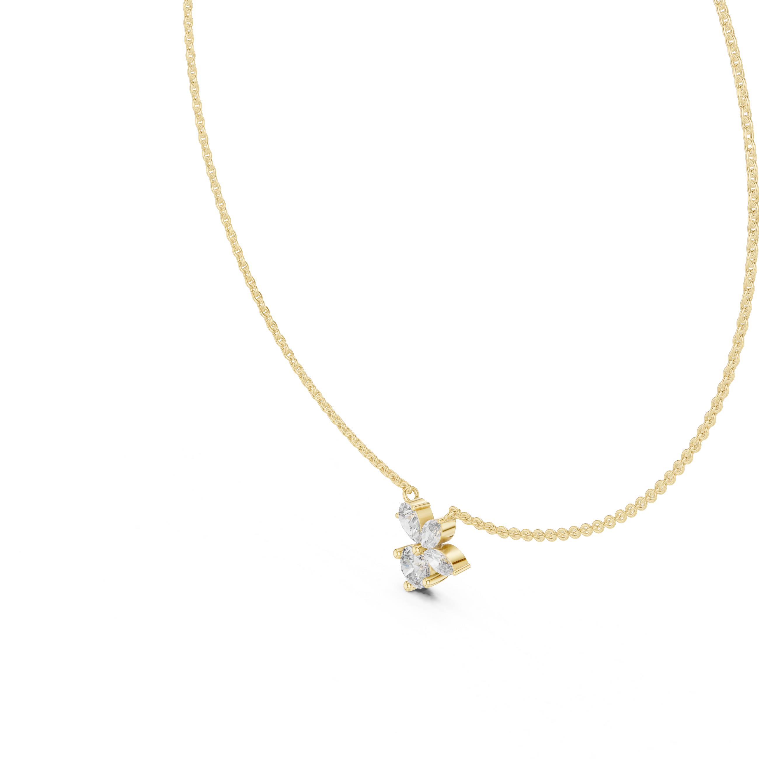 Multi Shape Lab Diamond Floral Pendant