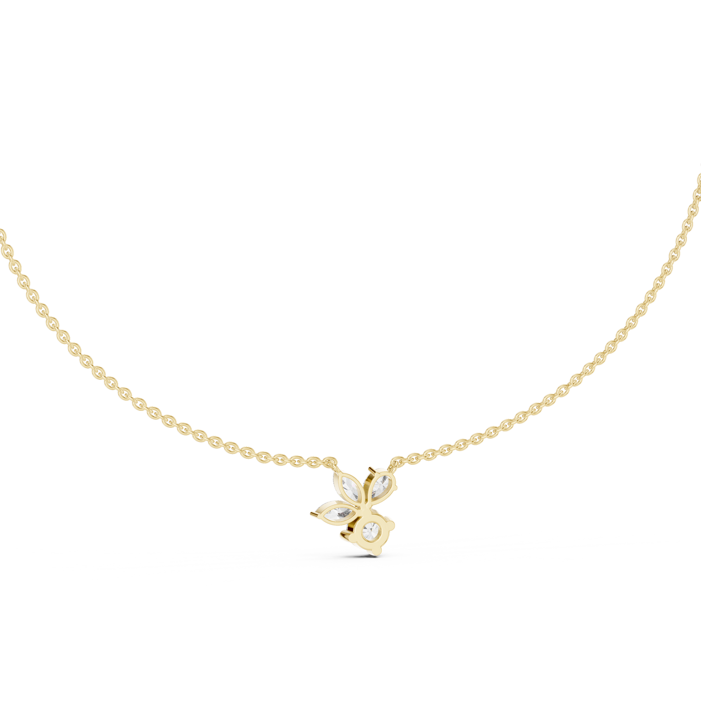 Multi Shape Lab Diamond Floral Pendant