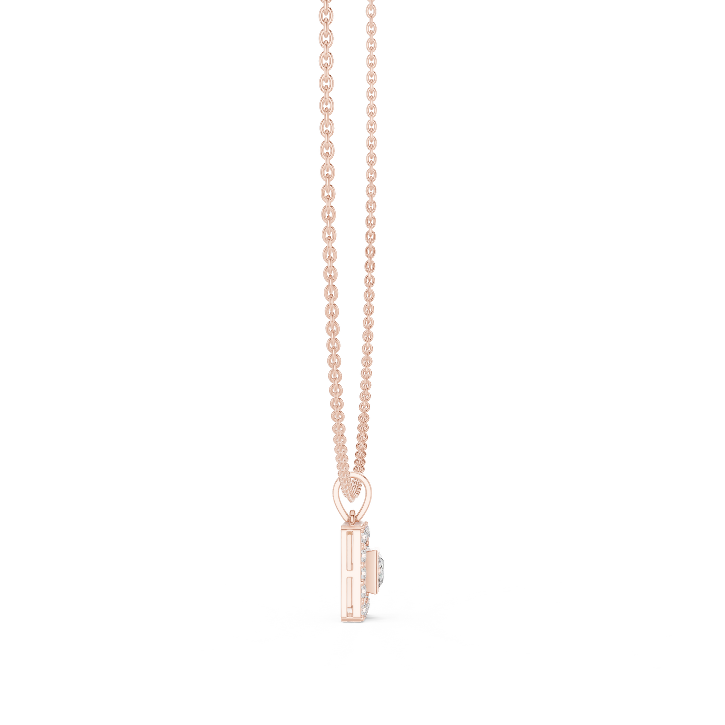 Princess Cut Lab Diamond Halo Pendant
