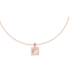 Princess Cut Lab Diamond Halo Pendant